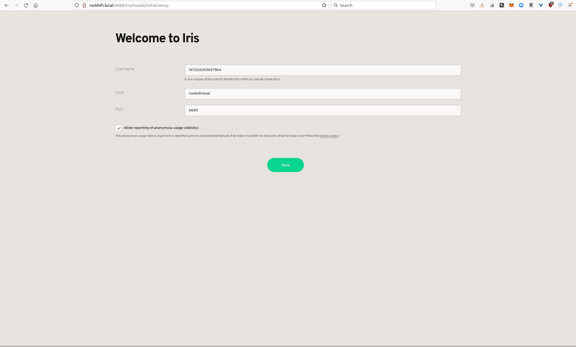 Iris Web interface