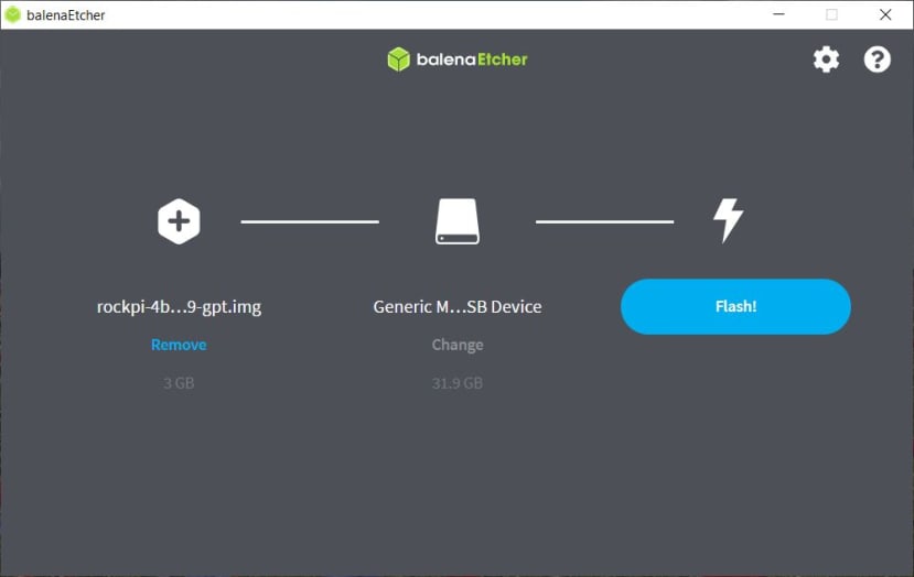 balenaEtcher Flash Screen