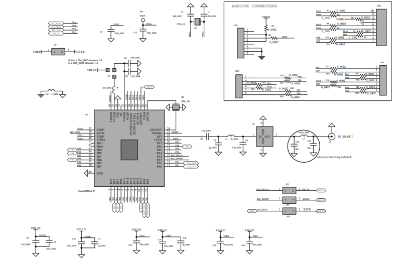 STEVAL-IDB011V1 circuit schematic - BlueNRG-LP