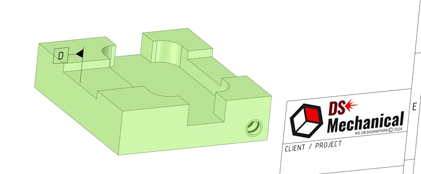 Datum symbol is placed in the plane of the drawing