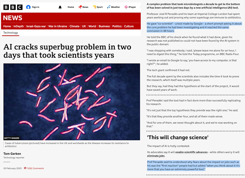 BBC Website - AI Cracks Superbug