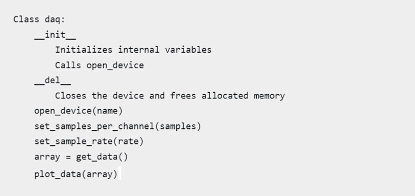Code - Class daq