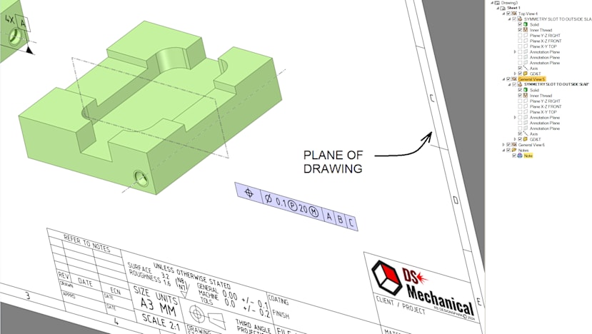 Annotations in Sheet Plane
