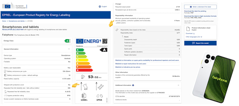 Example Ratings from Fairphone 6