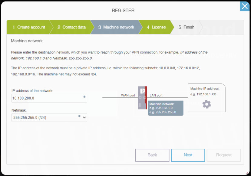 mguard setup ip range screenshot