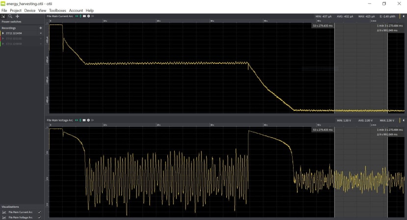 The daylight lamp condition results in 2.40uWh for 10s, or 0.86mW