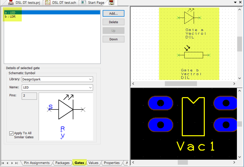 Component with required schematic symbols