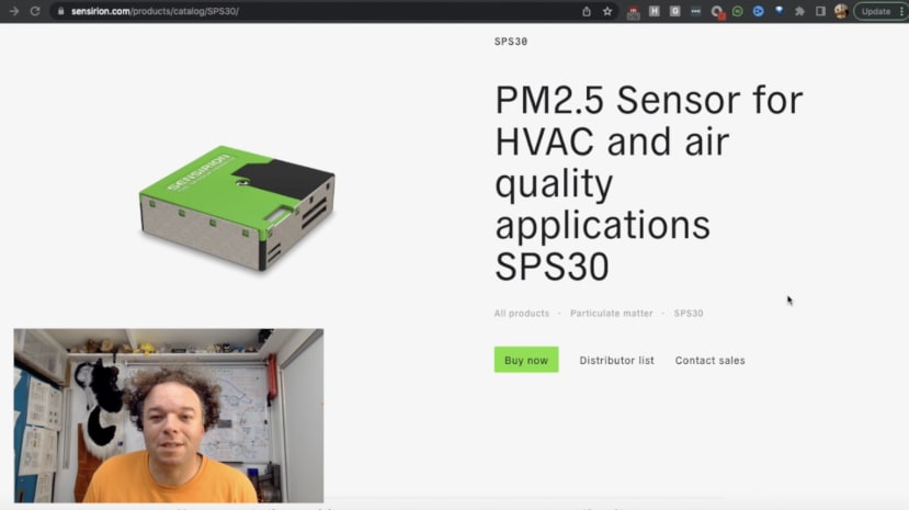 Jude with the SPS30 Sensor Module