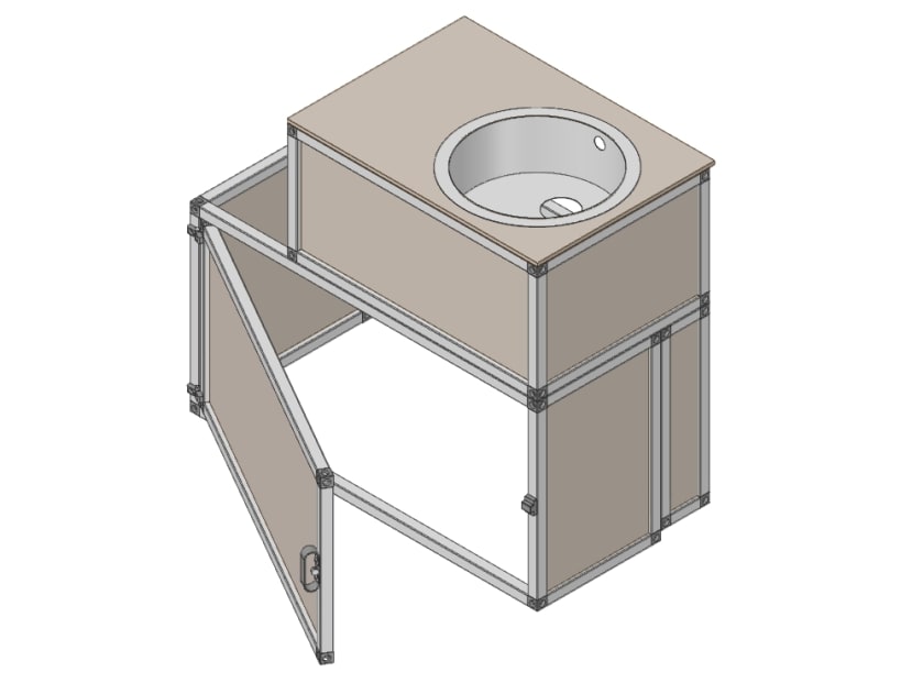 Model of sink unit frame