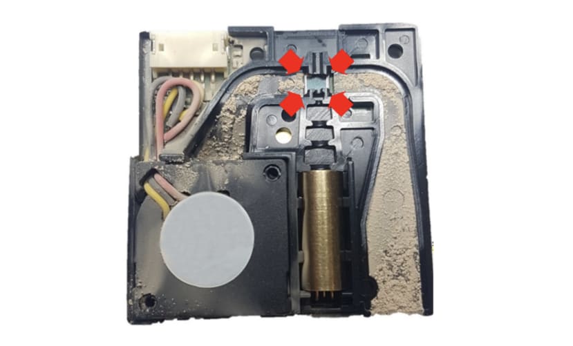 Sensirion ‘stress test’ image of a lot of fouling in the module