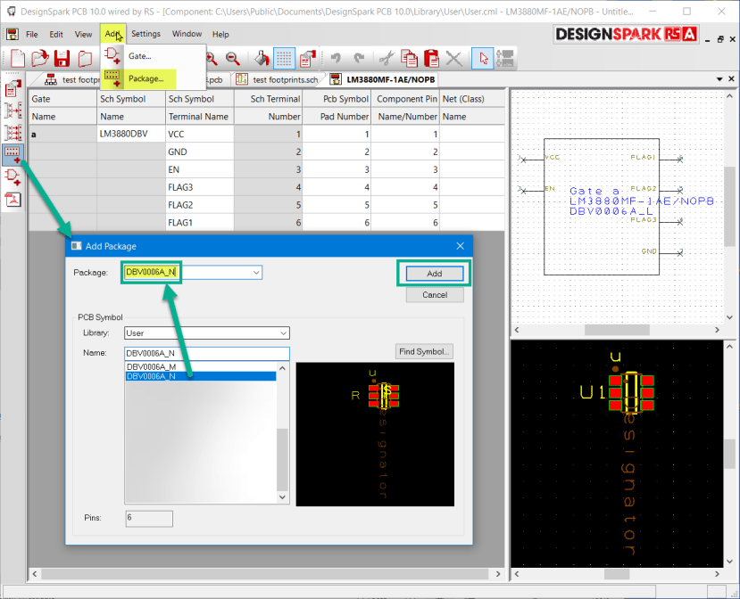 software crosschecking PCB component footprint and bom footprint.