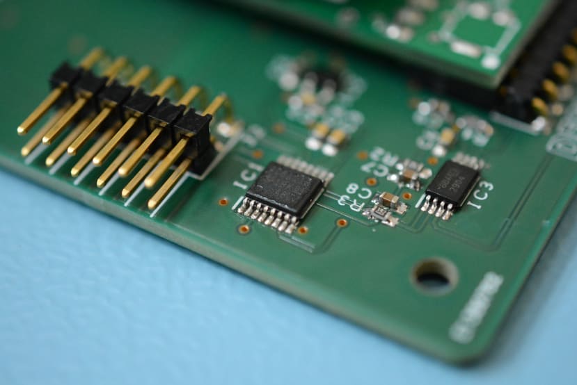 PCB with four channel 16-bit ADC