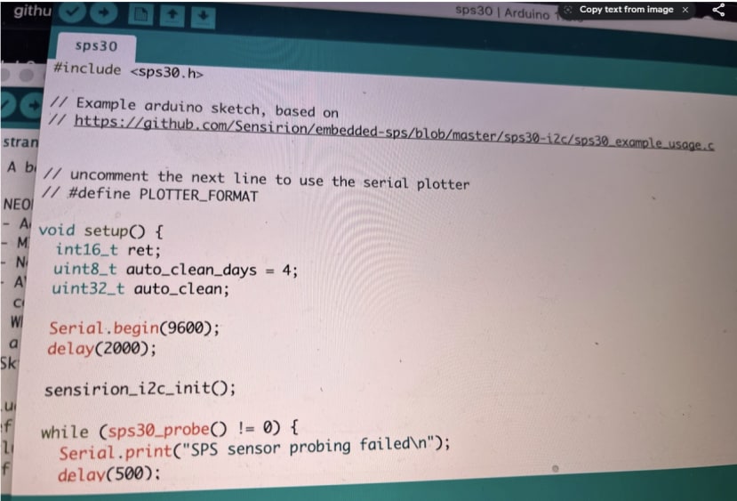 using the library for Arduino from Sensirion with the i2c communication