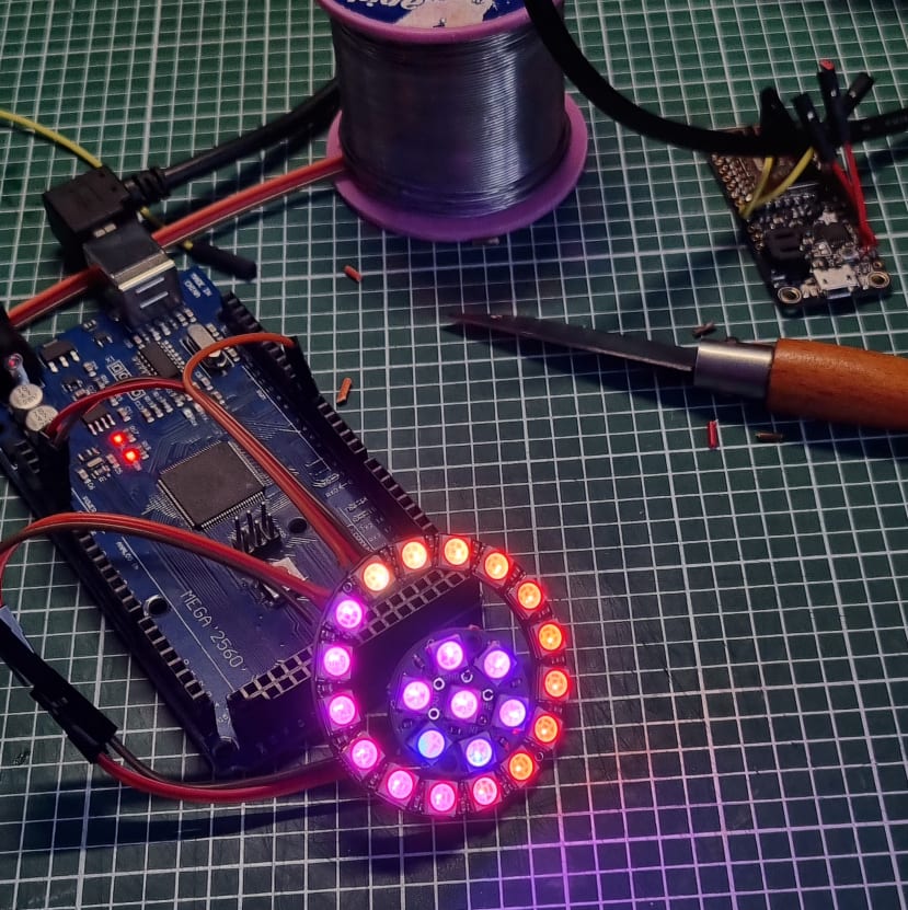 LED Strip Light showing different colours