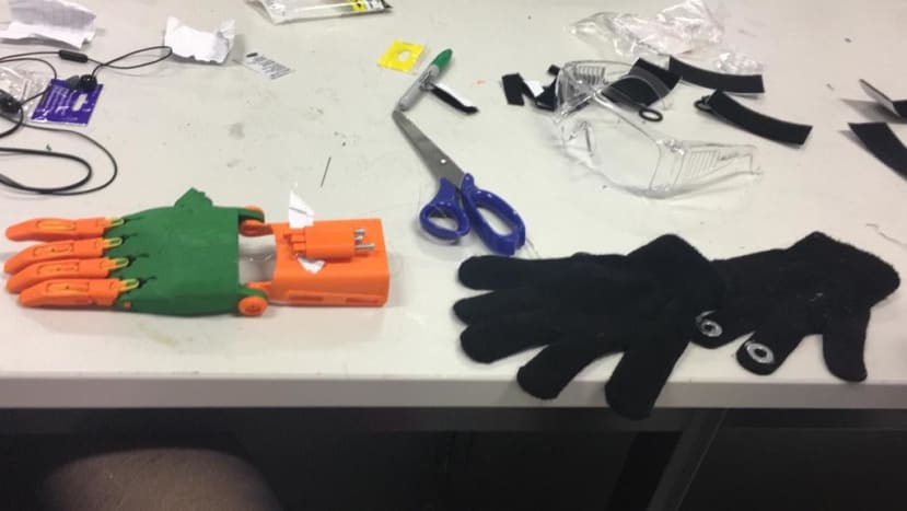 Picture from our Hackcessible engineering project construction process