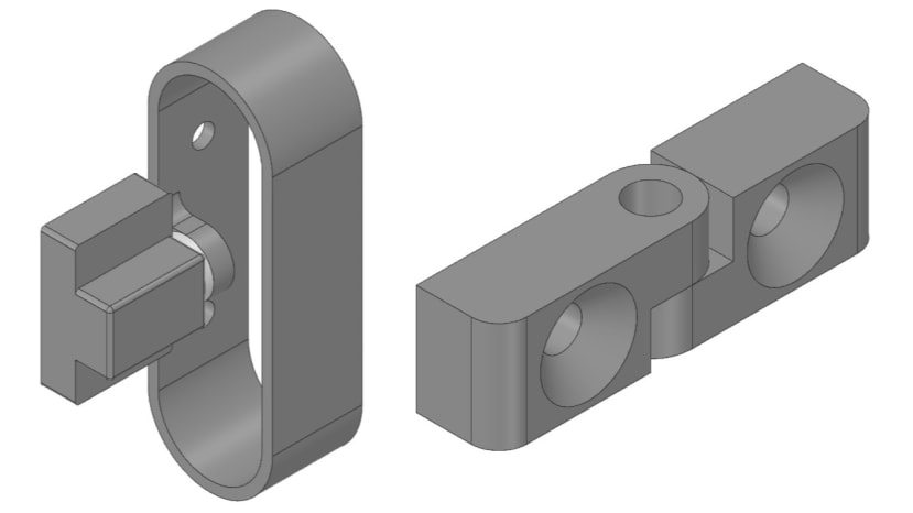 3D printed handle with magnetic catch, and 3D printed hinge