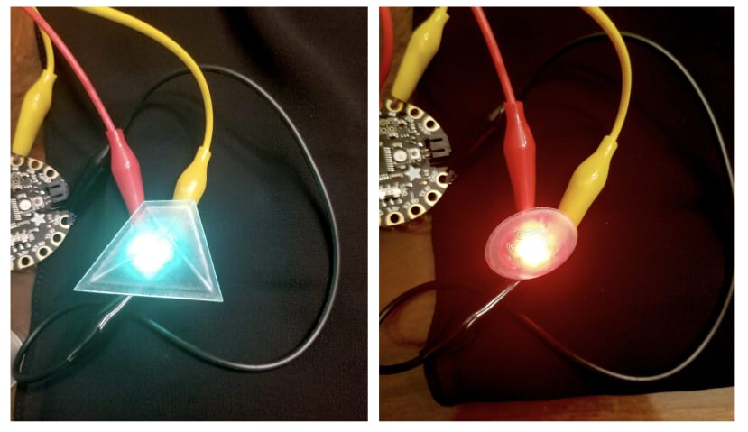 Diffused LED - Connected to Adafruit Flora
