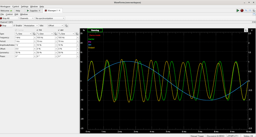 waveform generation analog discovery 2