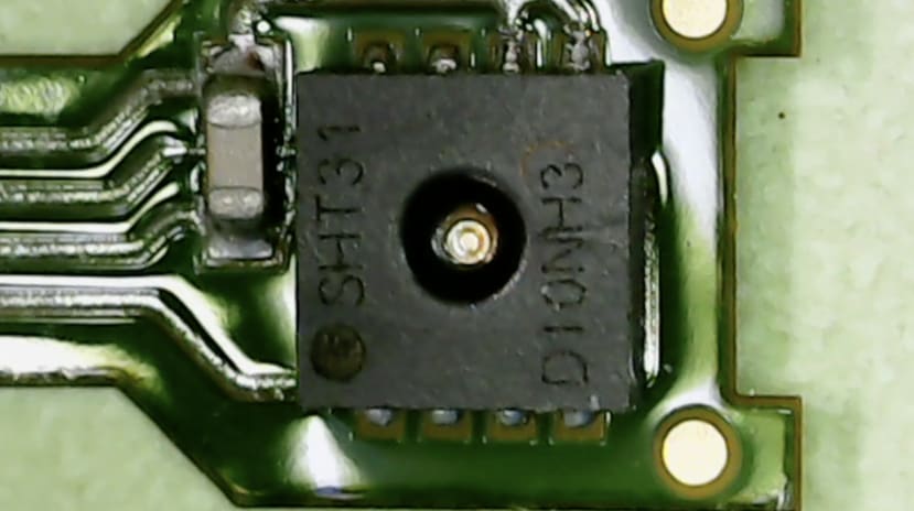 Close up of sensor on PCB