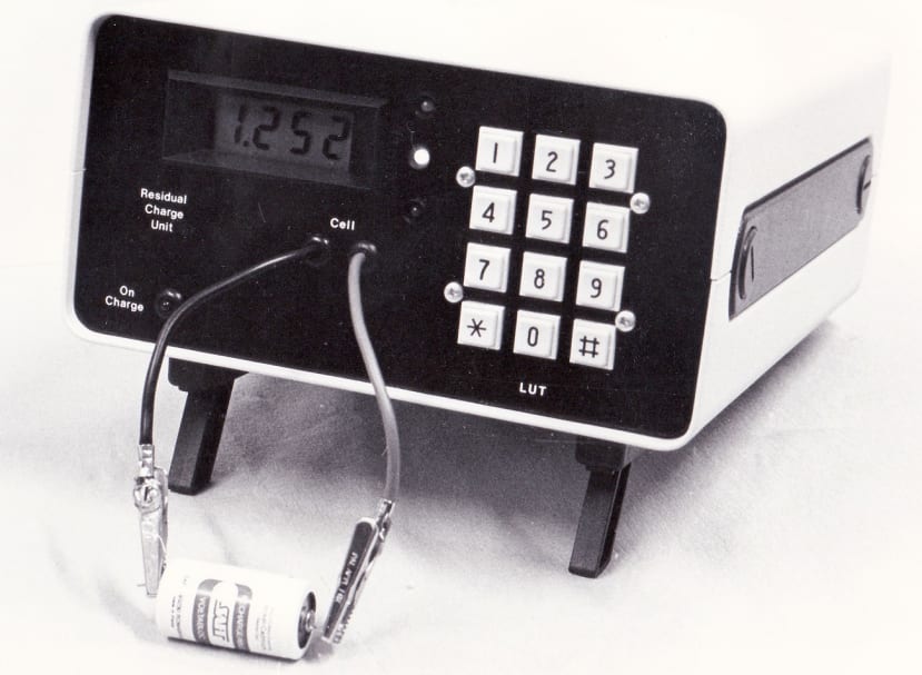 experimental battery state-of-charge tester from 1982