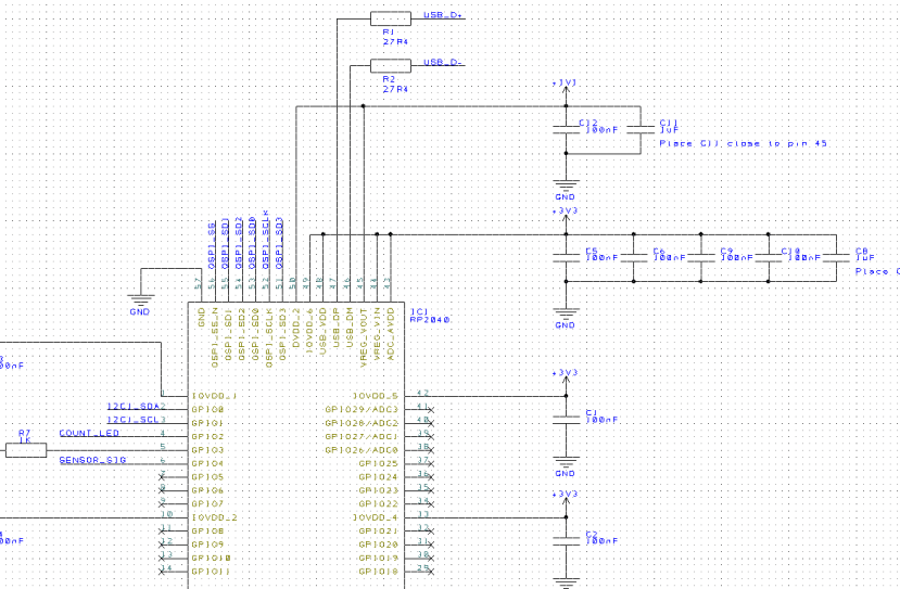 Hardware design for the RP2040 - circuit diagram