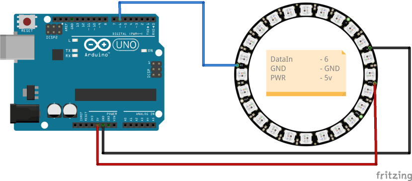 Wiring of NEOPIXEL to Arduino