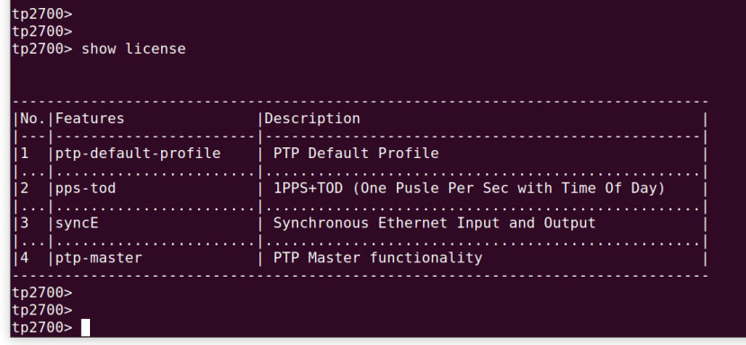 licenses configured in our device