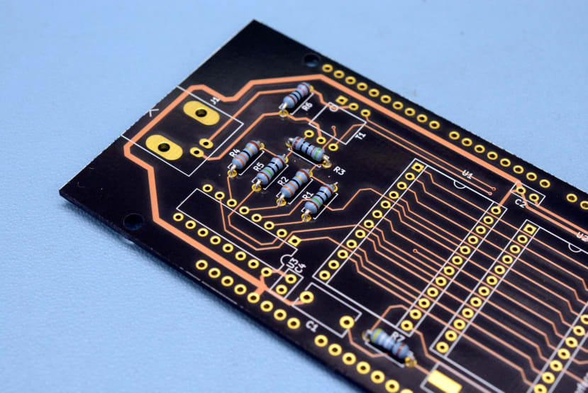 Interface build - board with just resistors fitted