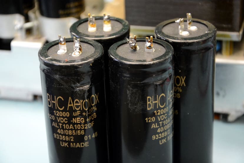 Badly damaged electrolytic capacitors