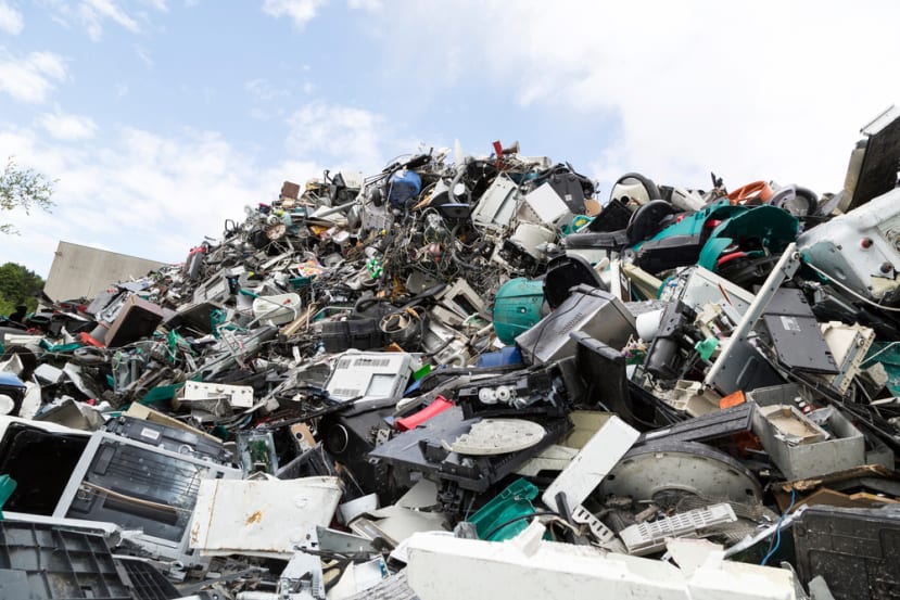 Pile of e-waste for recycling