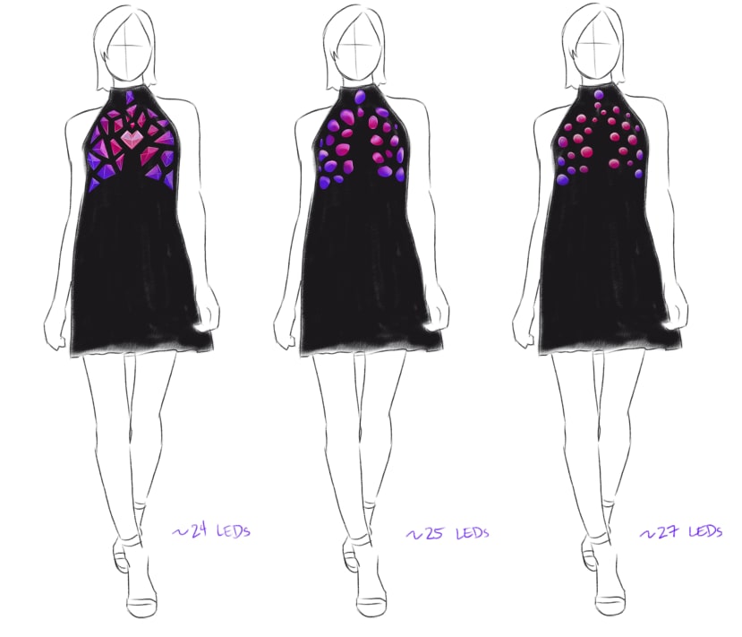 sketch of where the lights and diffusers would go