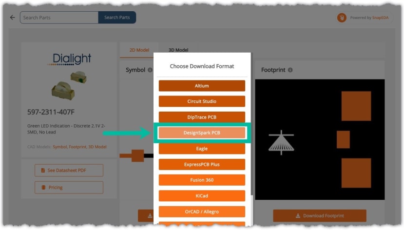 Choose your download format - DesignSpark PCB