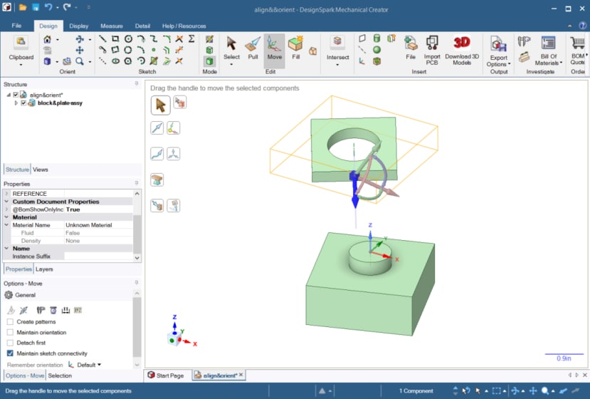 Click on Anchor and then front face of plate