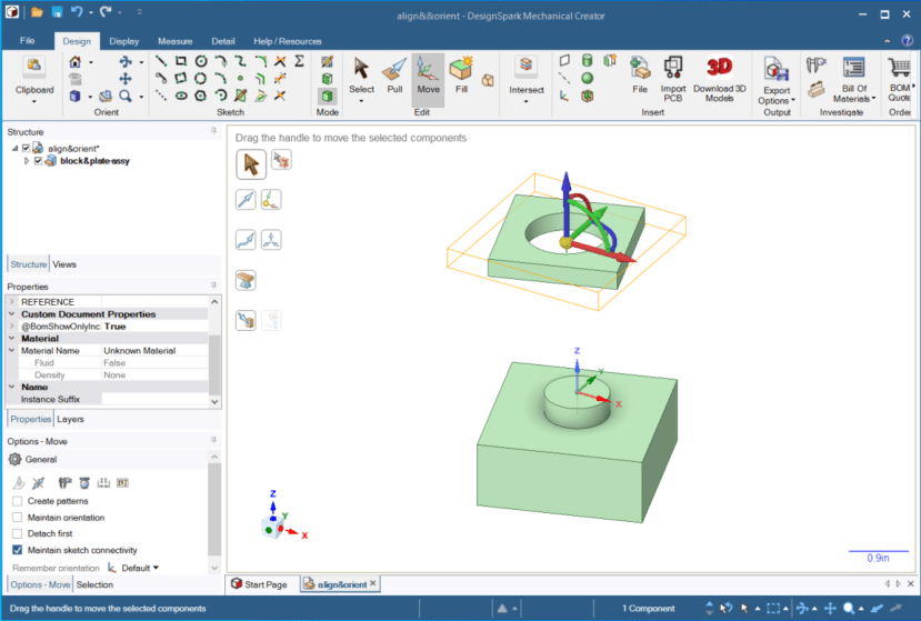 Aligning two centres