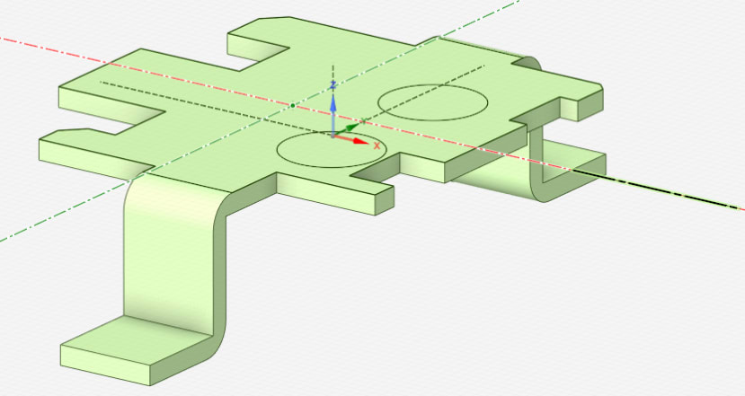 Add a construction line to the X axis