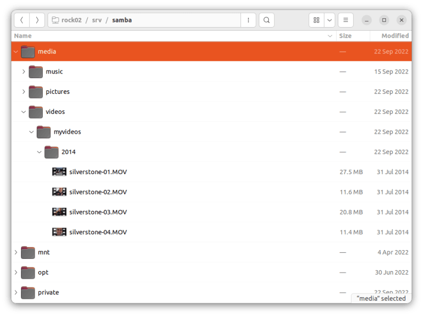 Media Directory Structure for Video
