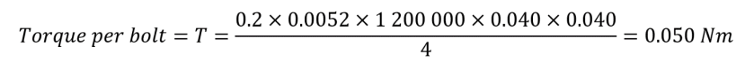 Worked example of torque formula