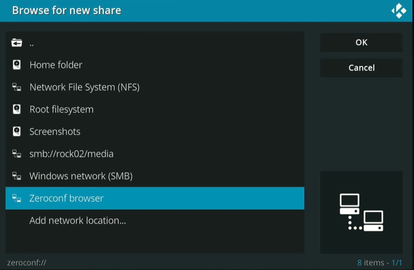 Browse for new share