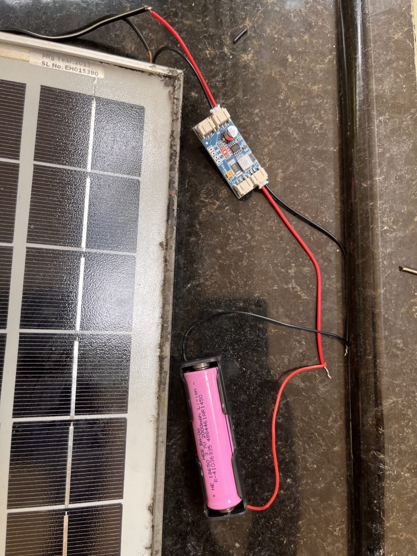 Charging battery via solar panel with charge controller