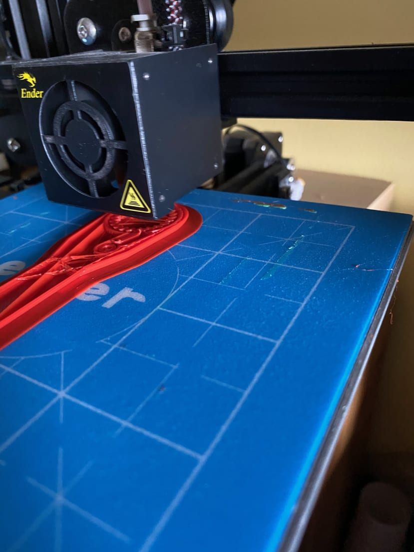 Printing of the wrench with a 3D printer