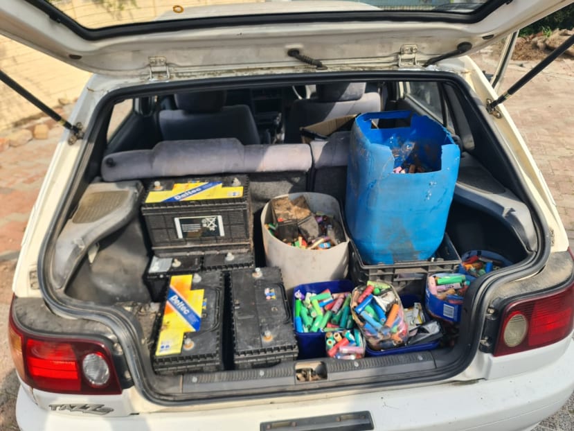 E-Waste Accumulation in back of car