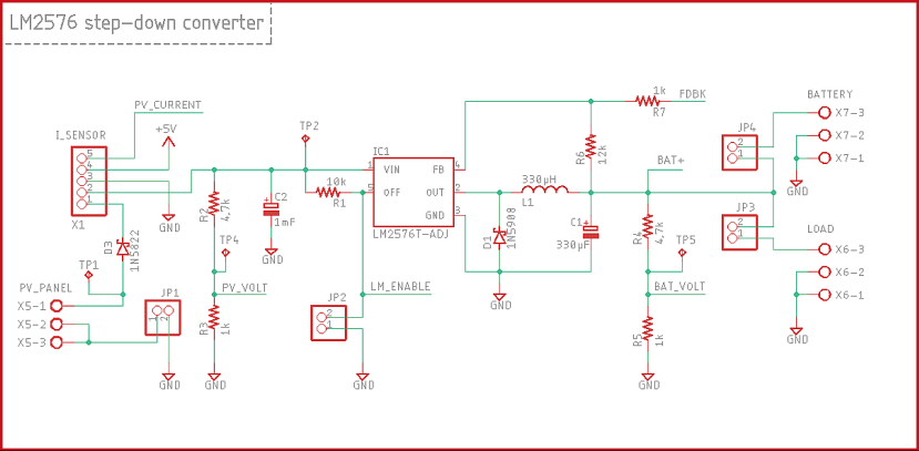 LM2576 Step-down converter circuit diagram