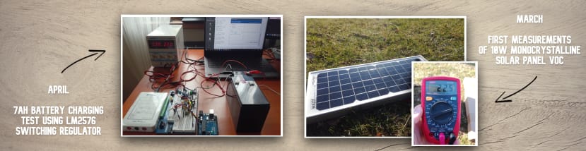Testing rhe LM2576 regulator and first measurements of the solar panel