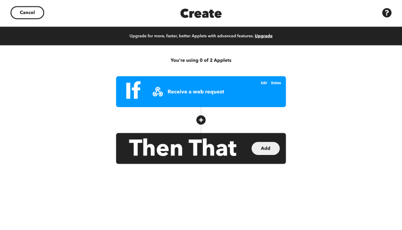 IFTTT applet - action service