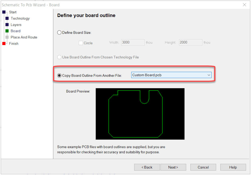 Define your board outline