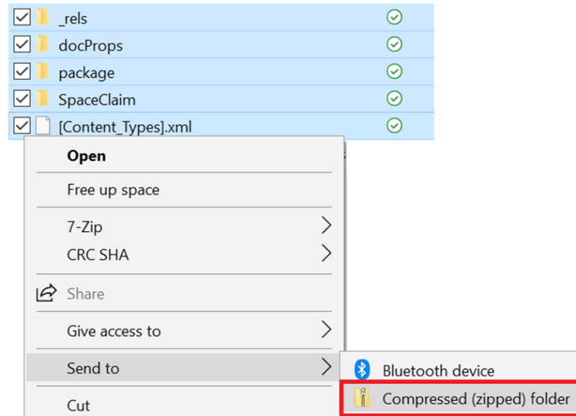 Select folders and compress