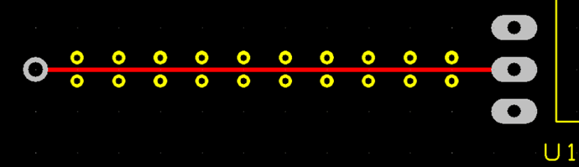 Vias placed around outside