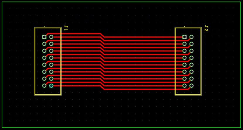 DIL to DIL connector with one-to-one connections