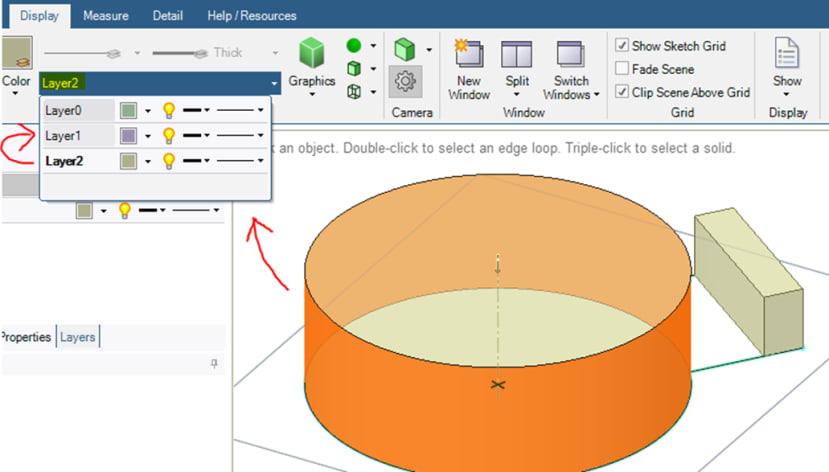 In Display tab, select style group to change it to another Layer