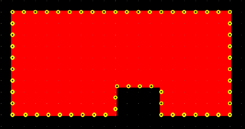 Example applied to a copper shape or copper pour area